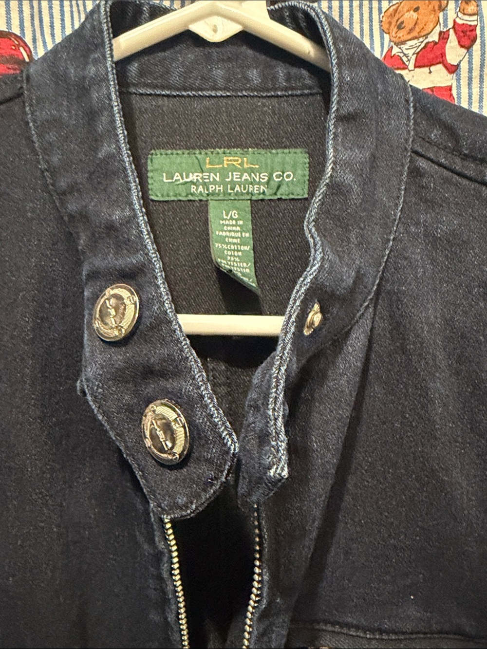 Lauren Ralph Lauren Indigo Denim Jacket with Medallion Snaps